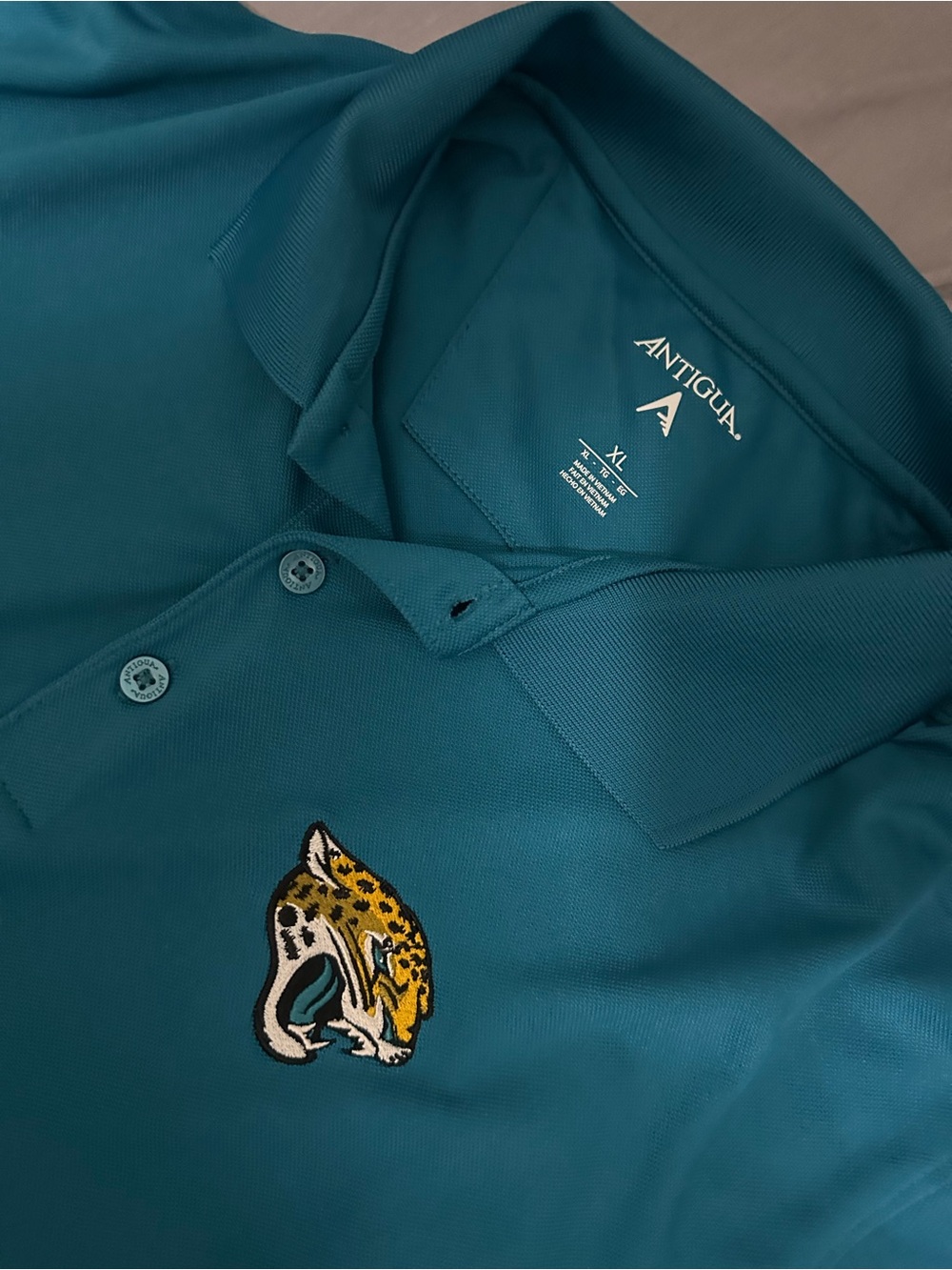 Antigua Jacksonville Jaguars NFL Football Polo Shirt Teal Men’s Size XL